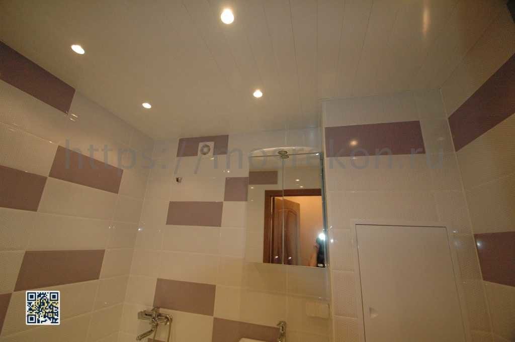Монтаж реечного потолка в ванной