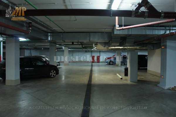 Замена лотком в подземном паркинге фото